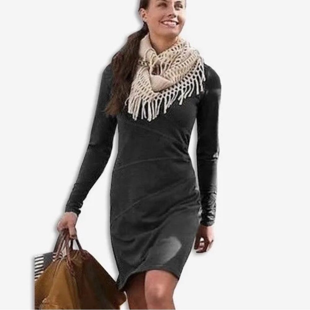 Athleta Sunburst Nectar Ruched Long Sleeve Dress Small - Picture 4 of 12